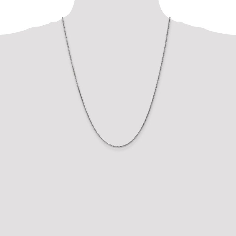 14K White Gold 10 inch 1.7mm Spiga with Lobster Clasp Chain Anklet
