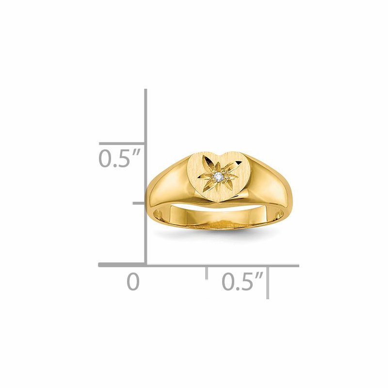 14k Child's AA Diamond Signet Ring