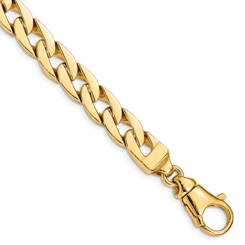 14K 20 inch 9mm Hand Polished Fancy Link with Fancy Lobster Clasp Chain
