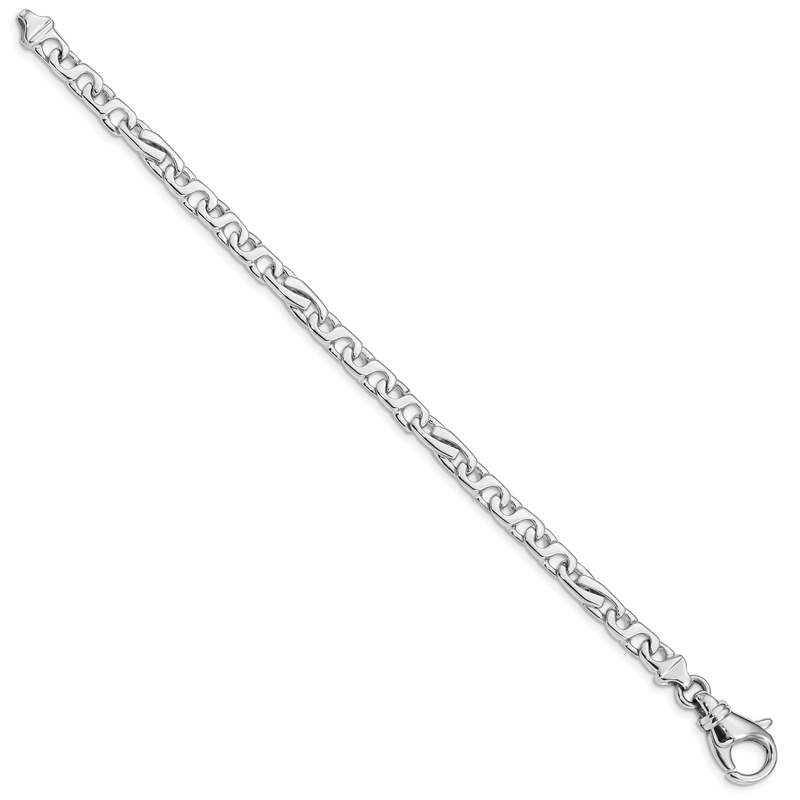 14K White Gold 18 inch 5.8mm Hand Polished Fancy Link with Fancy Lobster Clasp Chain