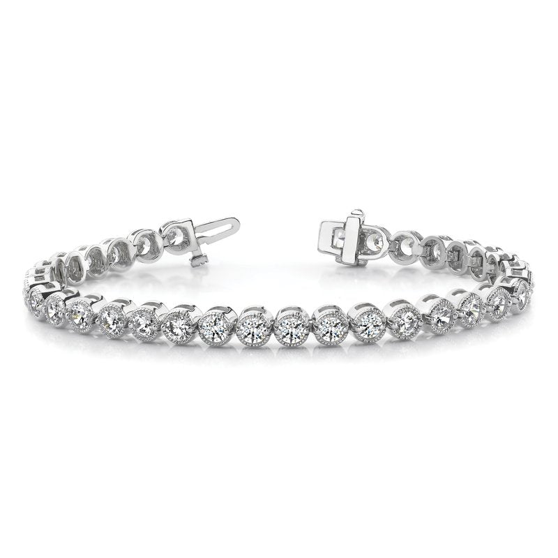 14k White Gold Complete 2.13 carat Round VS Diamond 2-prong 7 inch Tennis Bracelet