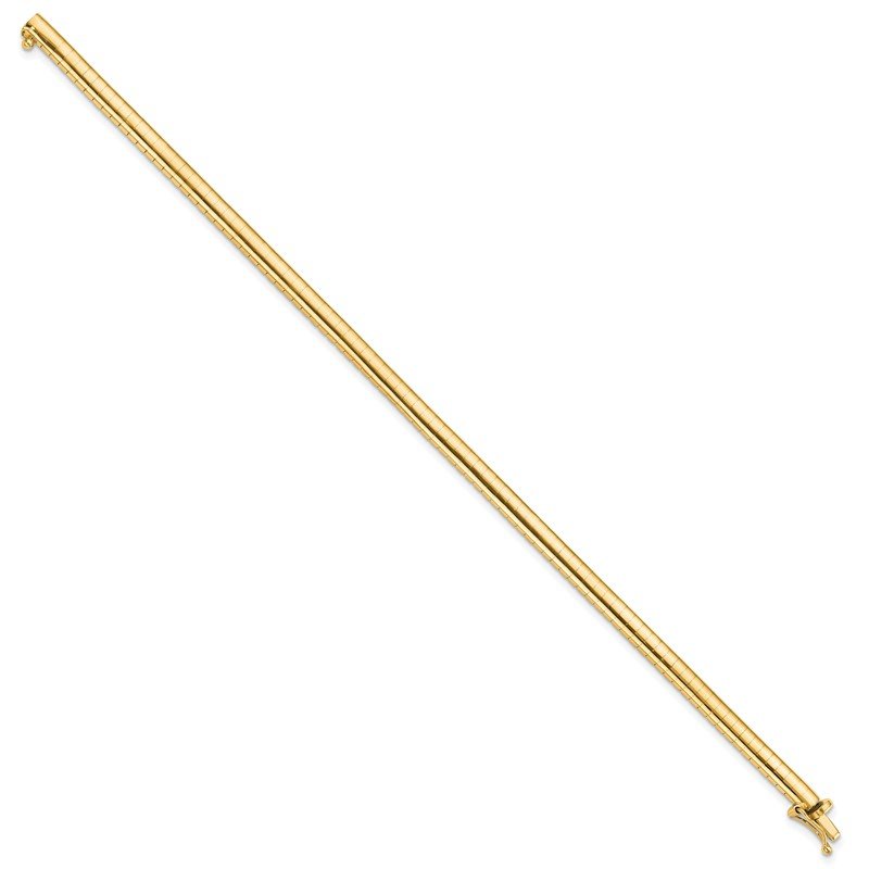 14k Polished 4mm Standard Weight 16 inch Domed Omega Necklace