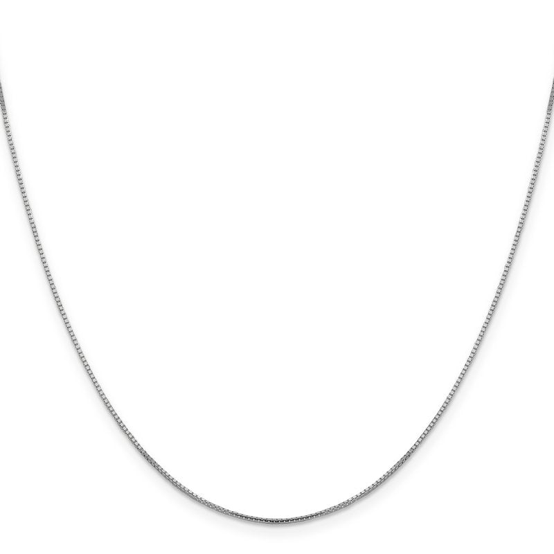 14K White Gold 1mm Sparkle Octagonal Box Chain