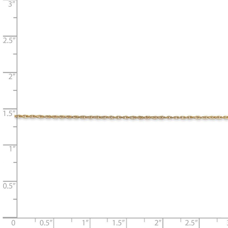 14K 14 inch .8mm Light Baby Rope with Spring Ring Clasp Chain