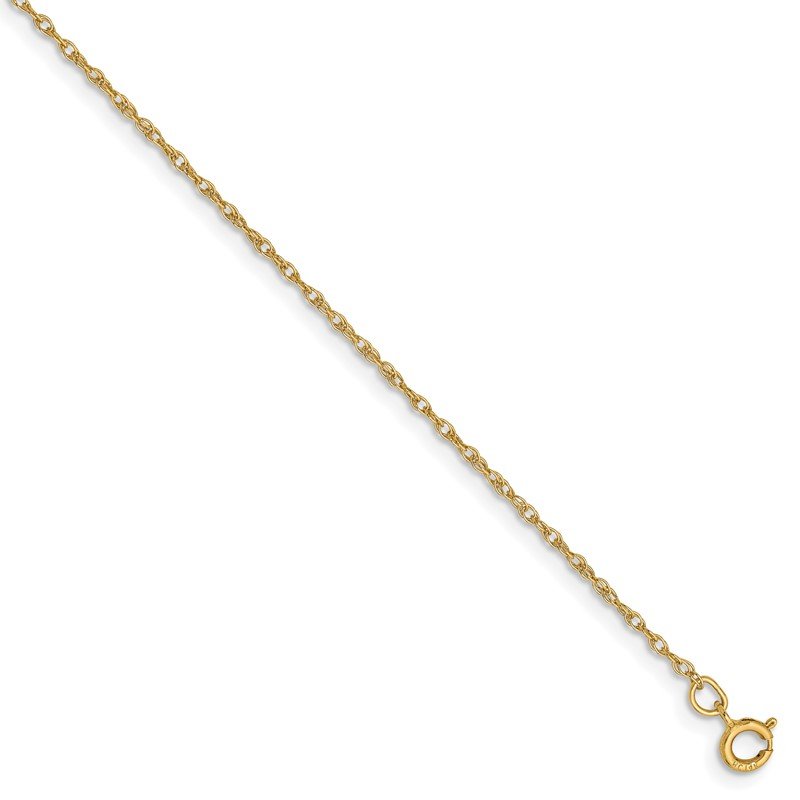 14K 14 inch .8mm Light Baby Rope with Spring Ring Clasp Chain