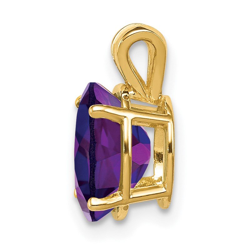14k 9x7mm Oval Amethyst Pendant