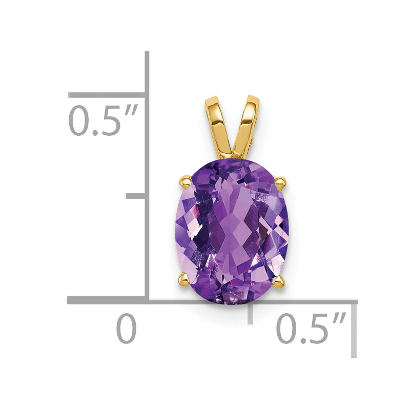 14k 9x7mm Oval Amethyst Pendant