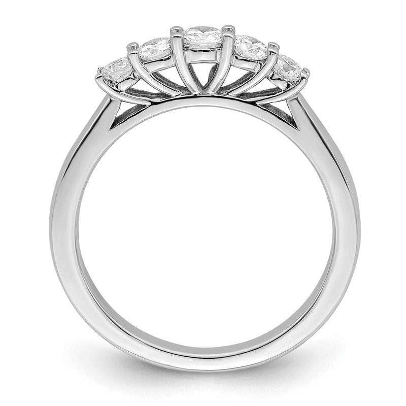 14K White Gold 3/4 carat Lab Grown Diamond VS/SI  D E F  5 Stone Ring