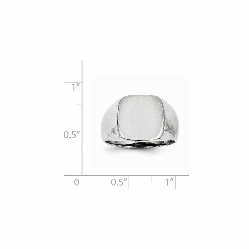 14k White Gold 12.5x12.5mm Open Back Signet Ring
