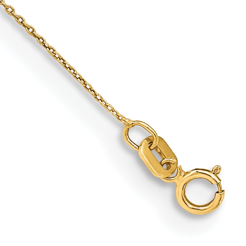 14K 14 inch .75mm Cable with Spring Ring Clasp Pendant Chain
