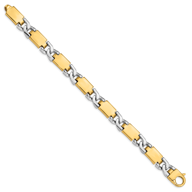 14K Two-tone 20 inch 10.9mm Hand Polished Fancy Link with Fancy  Lobster Clasp Chain