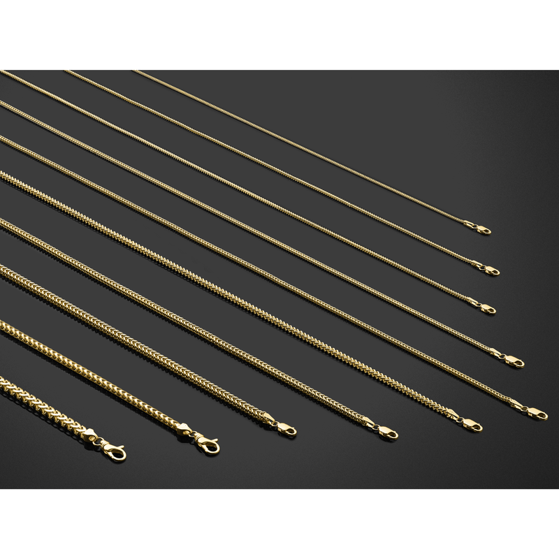 14K 18 inch 3.7mm Franco with Fancy Lobster Clasp Chain
