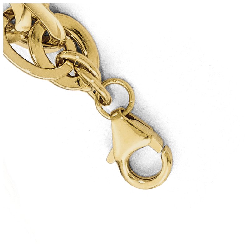 14K Polished Fancy Link .75in ext. Bracelet