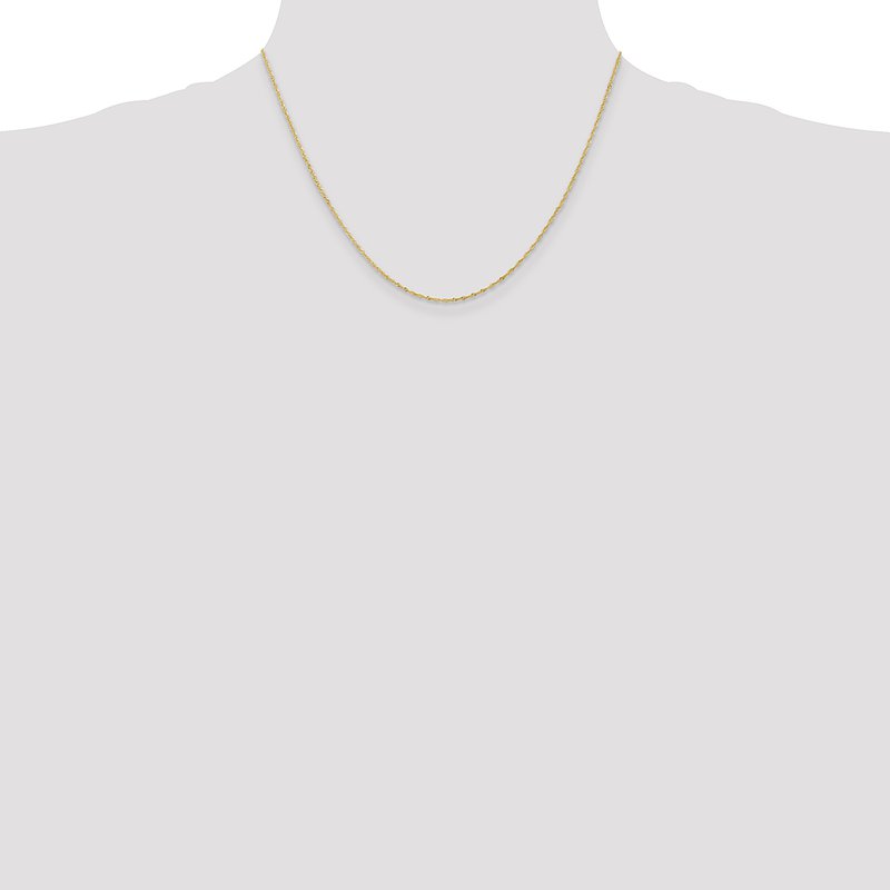 14K 14 inch 1.10mm Singapore with Spring Ring Clasp Chain