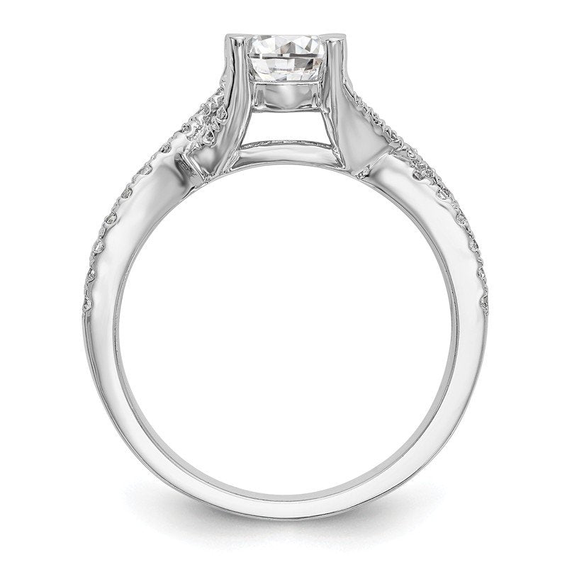 14K White Gold 3/8 carat Lab Grown Diamond VS/SI  D E F  Semi Mount Round By-Pass Engagement Ring