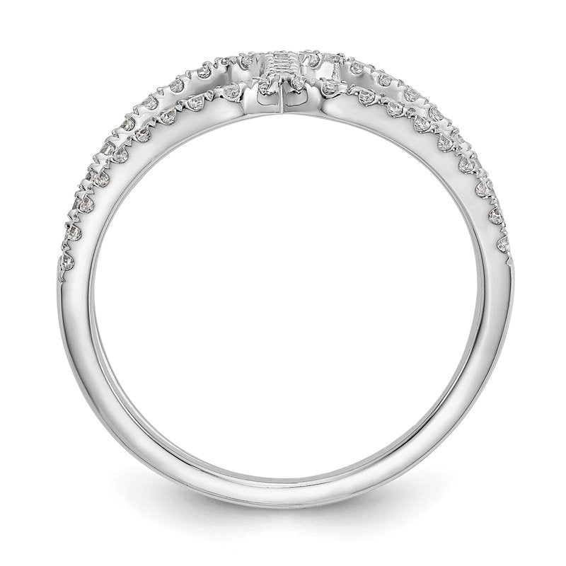 14K White Gold 1/2 carat Lab Grown Diamond VS+ F+ Complete Geometric Ring