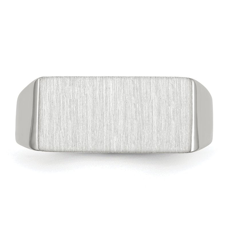 14k White Gold 16.5x8.0mm Closed Back Signet Ring