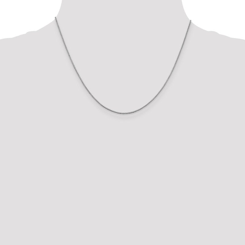 14K White Gold 26 inch .95mm Box with Lobster Clasp Chain