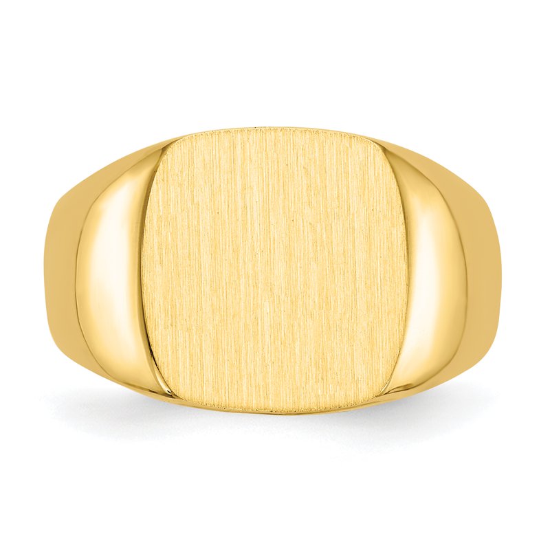 14k 12.5x12.5mm Open Back Mens Signet Ring