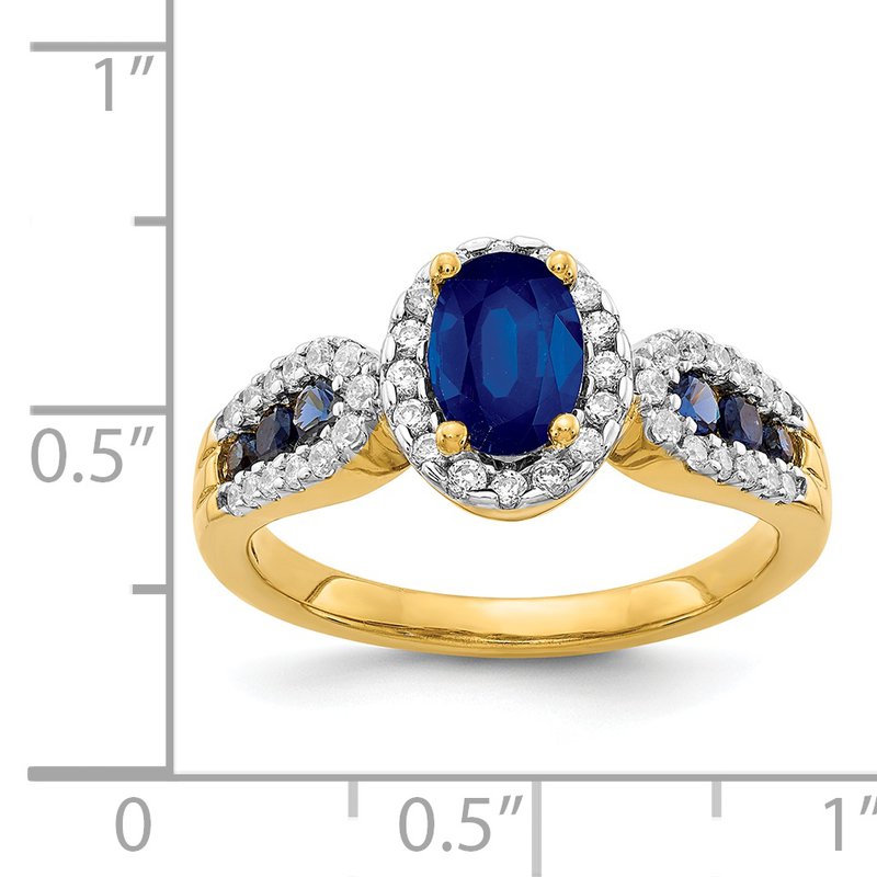 14k White Gold Diamond and Oval Emerald Ring