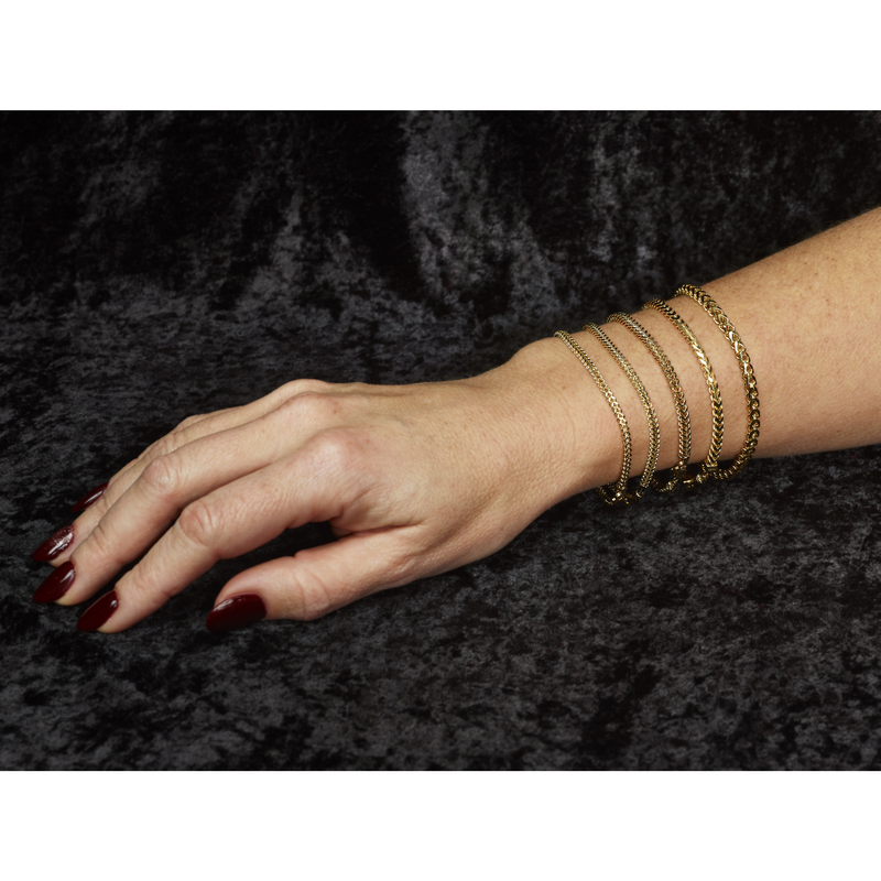 14K 18 inch 3mm Franco with Fancy Lobster Clasp Chain
