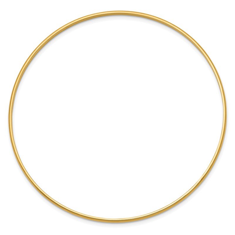 14k 2mm Solid Polished Half-Round Slip-On Round Bangle Bracelet