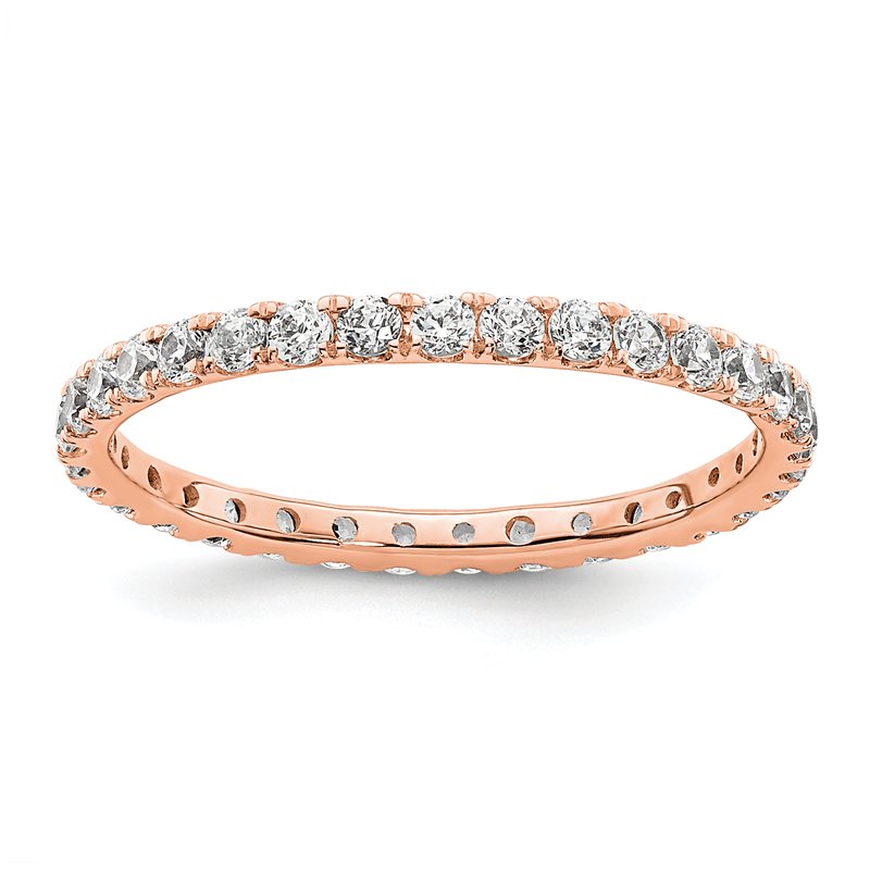 14K Rose Gold 1/2 carat Lab Grown Diamond VS+ F+ Size 4.5 Complete Eternity Band