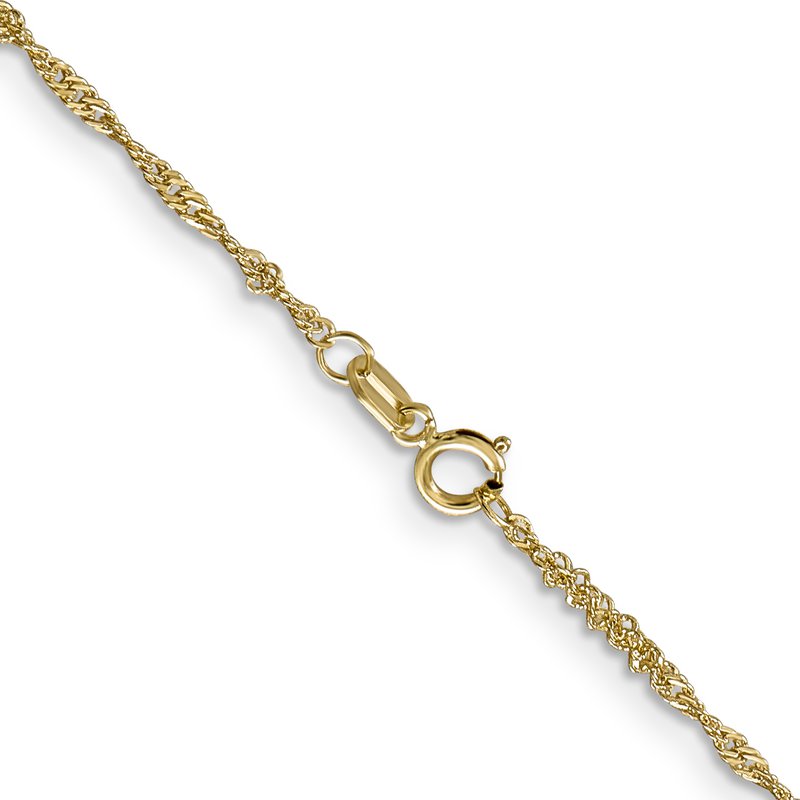 14K 10 inch 1.40mm Singapore with Spring Ring Clasp Anklet