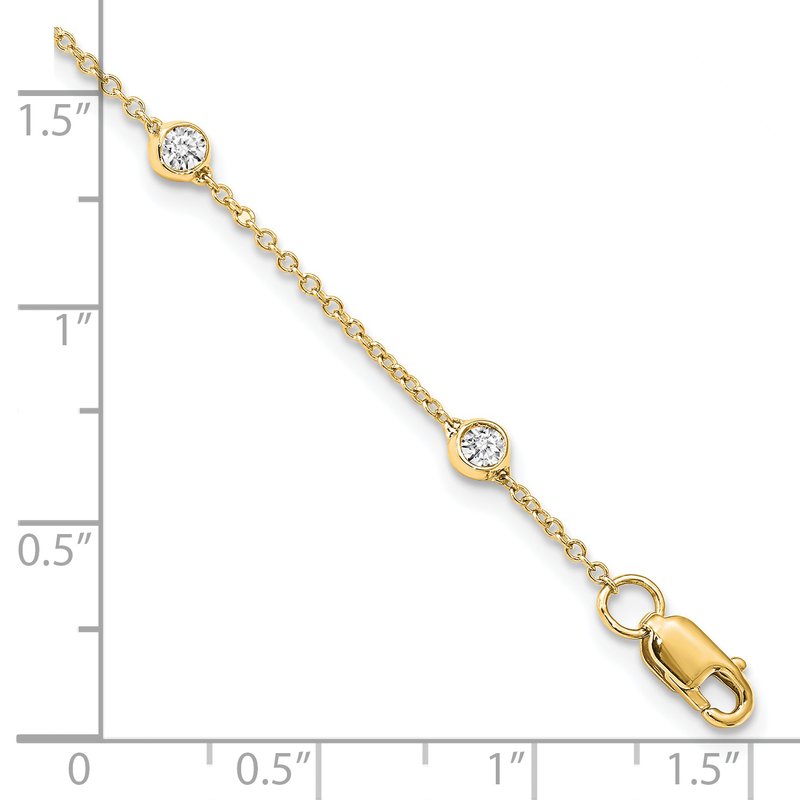 14K Rose Gold 3/8 carat Lab Grown Diamond VS+ F+ Complete 7 Station 7 in Bracelet