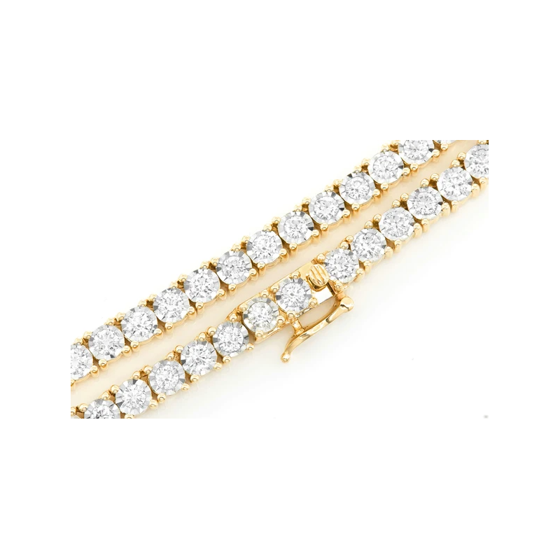 9pt Miracle Set Tennis Necklace 14K 10.00ctw