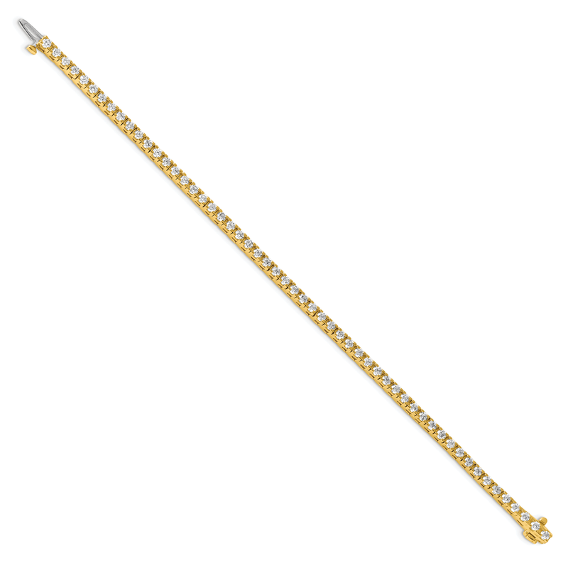 14K Yellow Gold 2 7/8 carat Lab Grown Diamond VS+ F+ Complete Tennis Bracelet