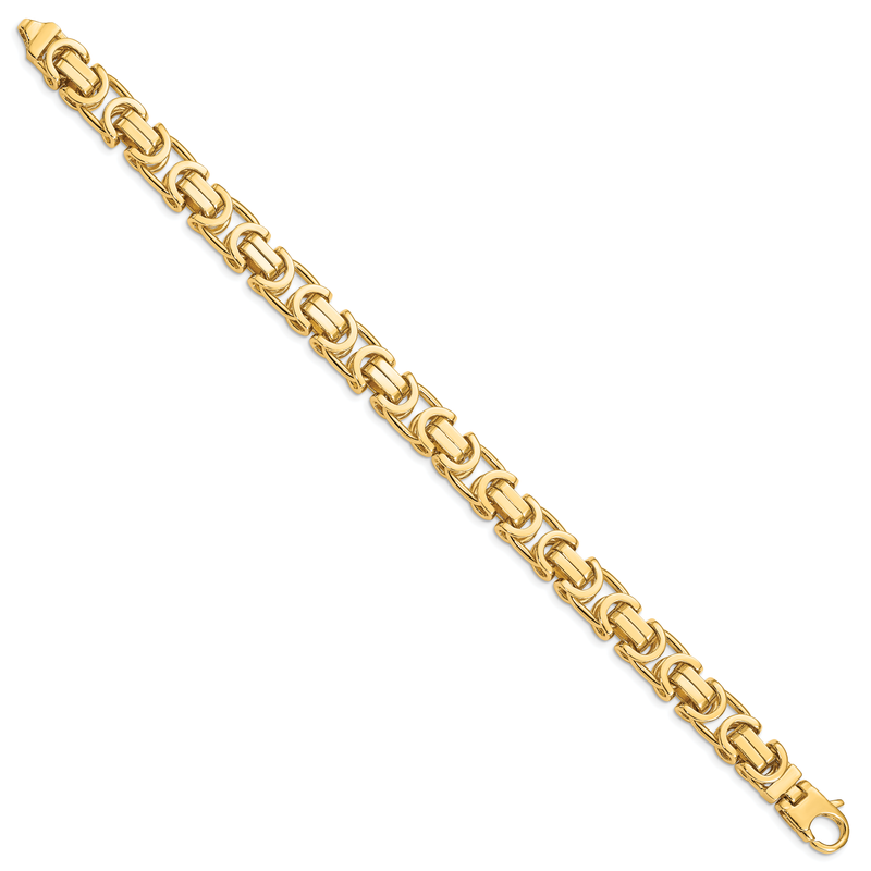 14K 20 inch 10.1mm Hand Polished Byzantine Link with Lobster Clasp Chain