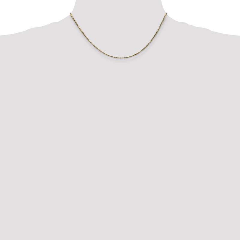 14K 10 inch  1.8mm Diamond-cut Milano Rope with Lobster Clasp Anklet