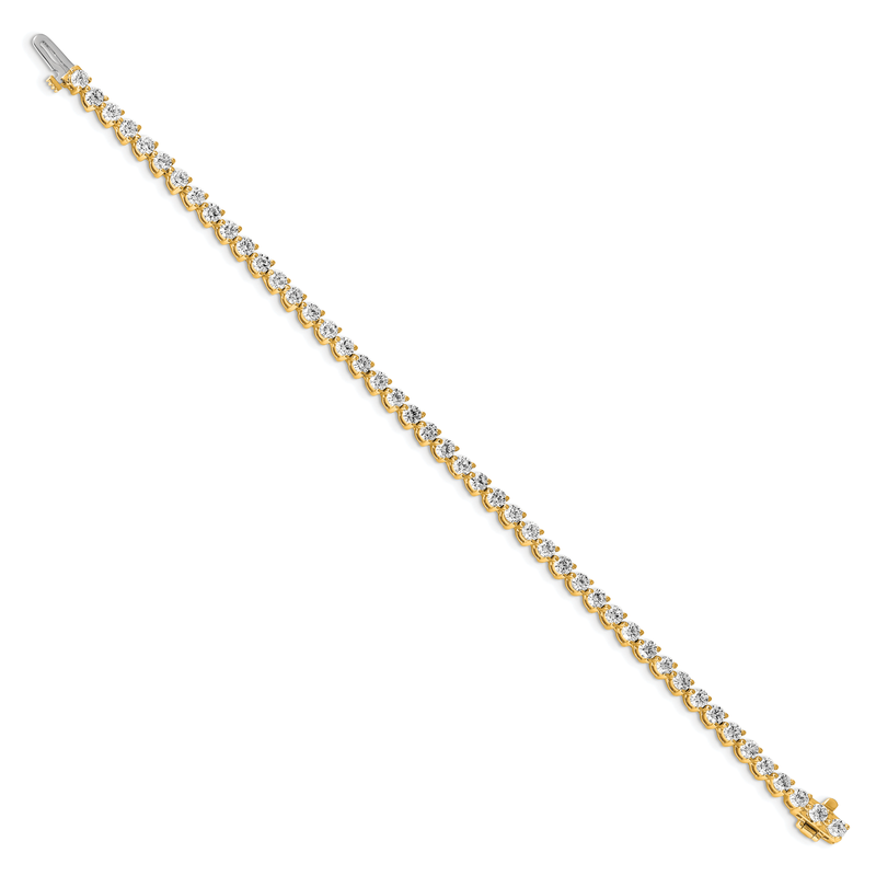 14K Yellow Gold 4 3/4 carat Lab Grown Diamond VS+ F+ Complete Tennis Bracelet