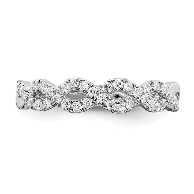 14K White Gold 1/3 carat Lab Grown Diamond VS+ F+ Intertwined Complete Band