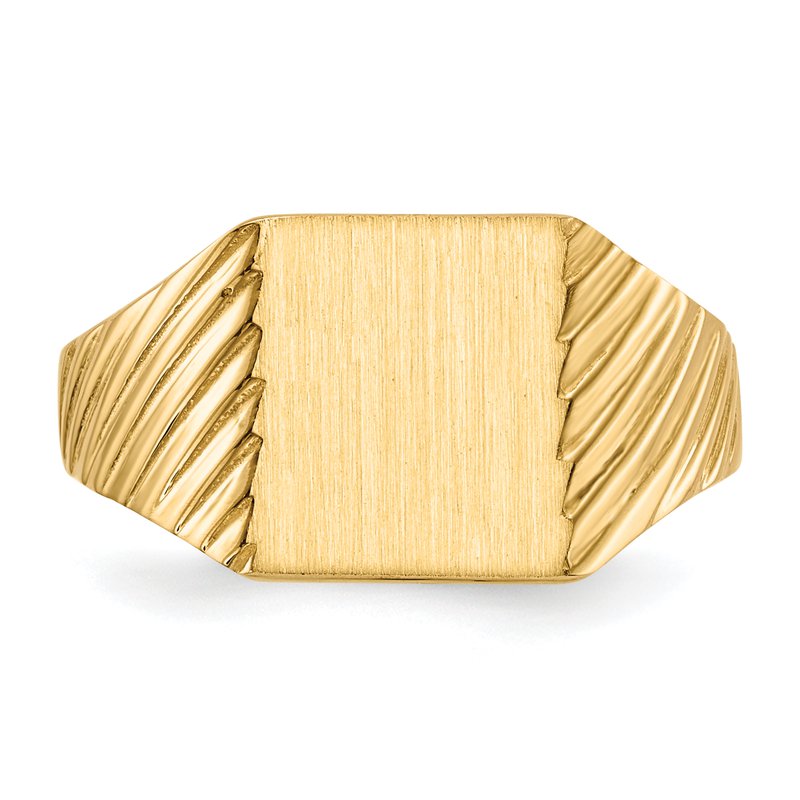 14k 8.0x9.5mm Closed Back Signet Ring