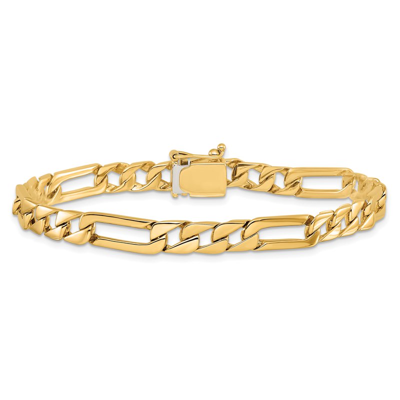 14K 18 inch 6mm Hand Polished Figaro Link with Box Catch Clasp Chain