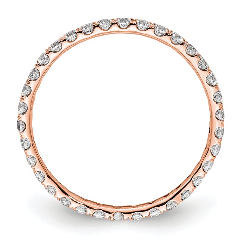 14K Rose Gold 1/2 carat Lab Grown Diamond VS+ F+ Size 4.5 Complete Eternity Band