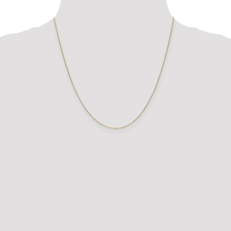 14K 14 inch .8mm Diamond-cut Cable with Spring Ring Clasp Chain