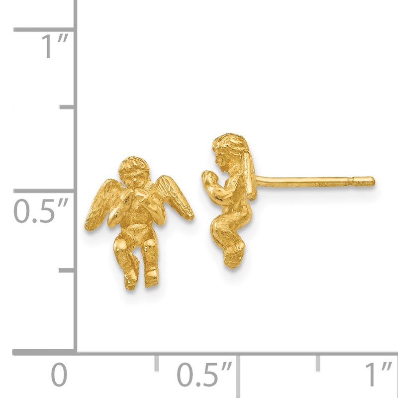 14k Polished &amp; Diamond-Cut Angel Earrings