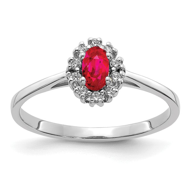 14k Diamond and Oval Emerald Halo Ring