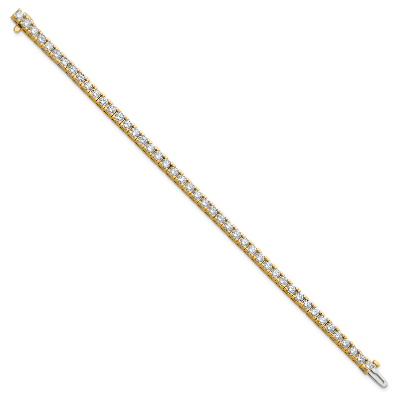 14k Complete 6.44 carat Round AA Diamond 4-prong 7 inch Tennis Bracelet