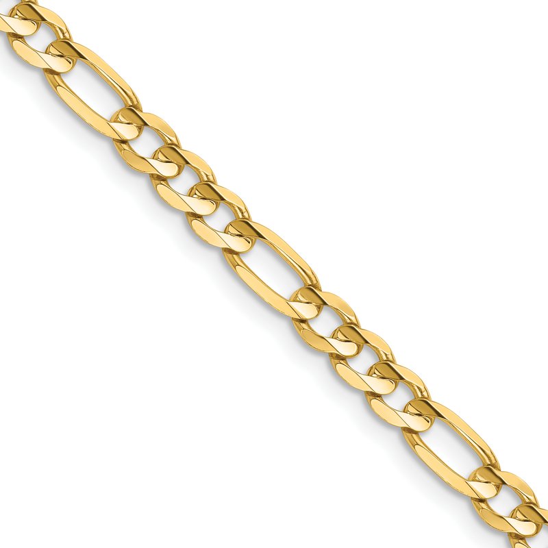 14K 26 inch 4.5mm Concave Open Figaro with Lobster Clasp Chain