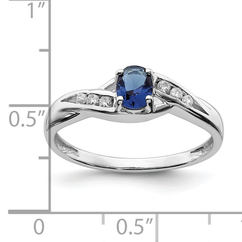14k White Gold Oval Emerald Diamond Ring