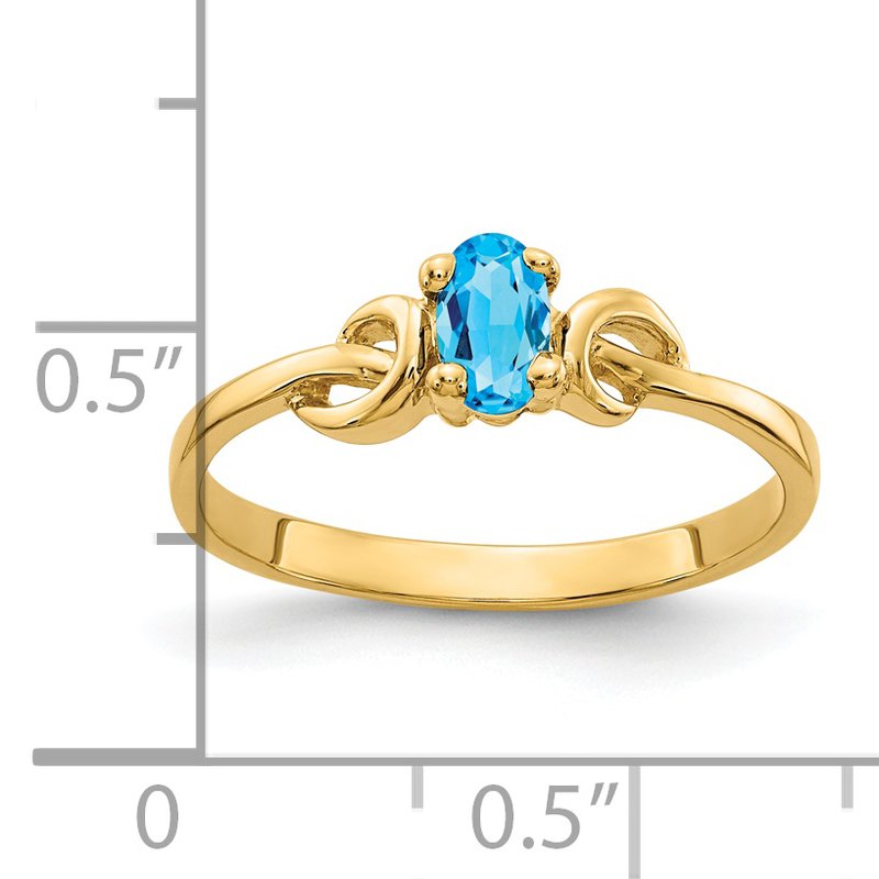 14k 5x3mm Oval Blue Topaz ring