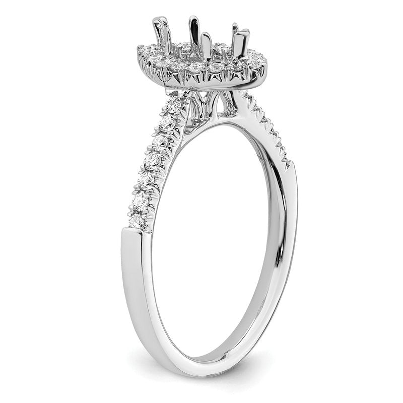 14K White Gold 1/3 carat Lab Grown Diamond VS+ F+ Semi-Mount Marquise Halo Engagement Ring