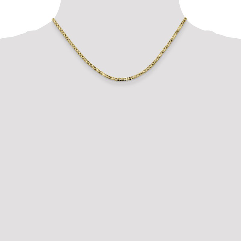 14K 2.3mm Flat Beveled Curb Chain