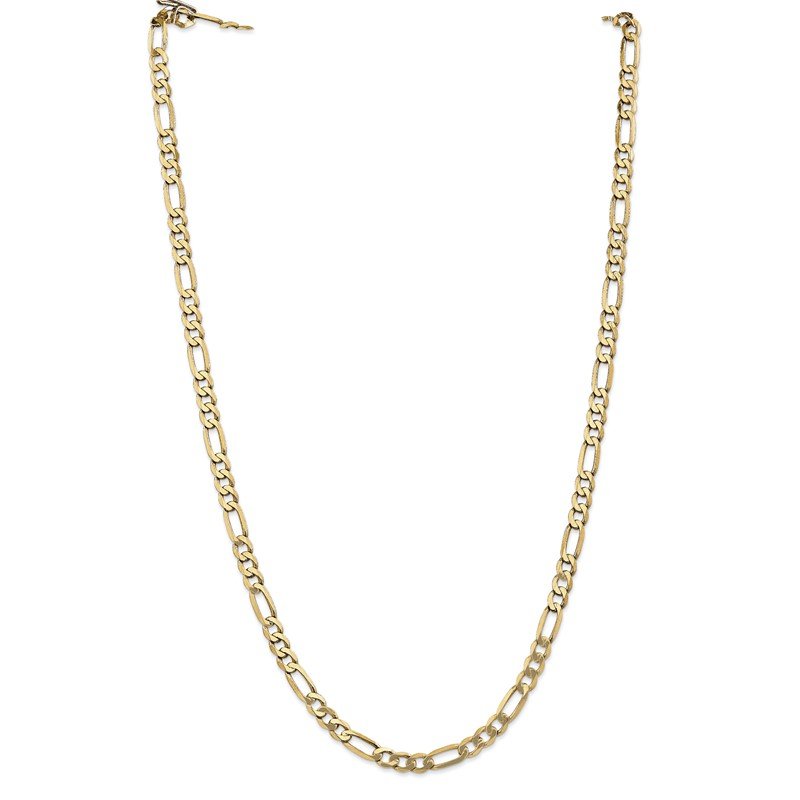 14K 26 inch 5.25mm Flat Figaro with Lobster Clasp Chain