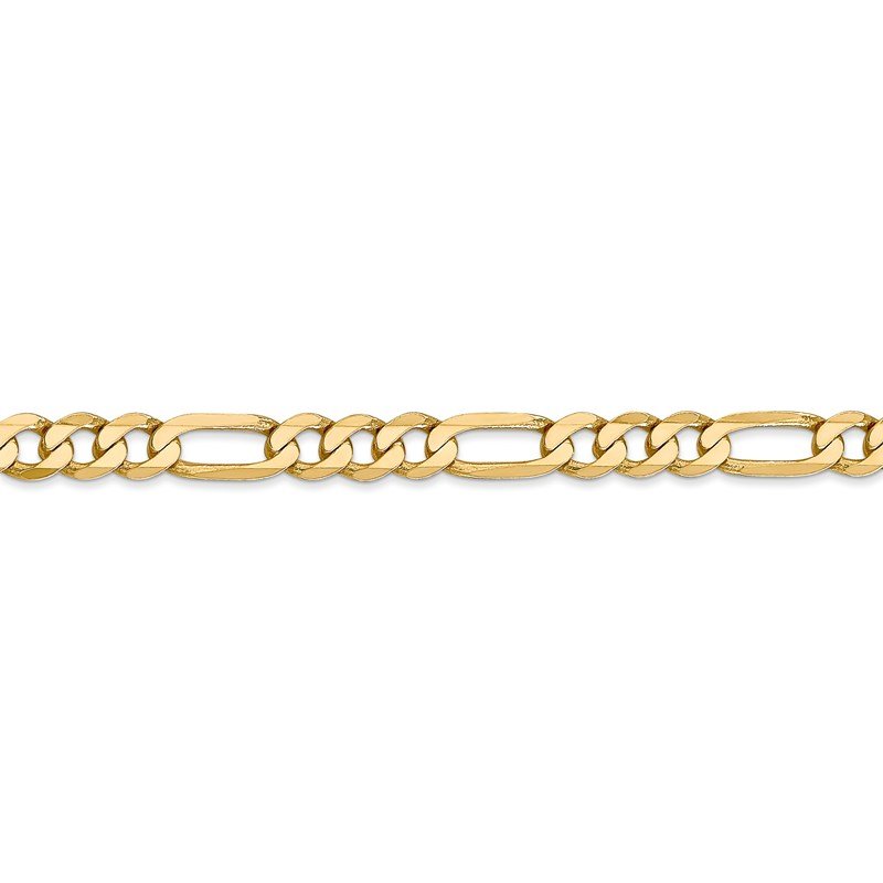 14K 26 inch 5.25mm Flat Figaro with Lobster Clasp Chain