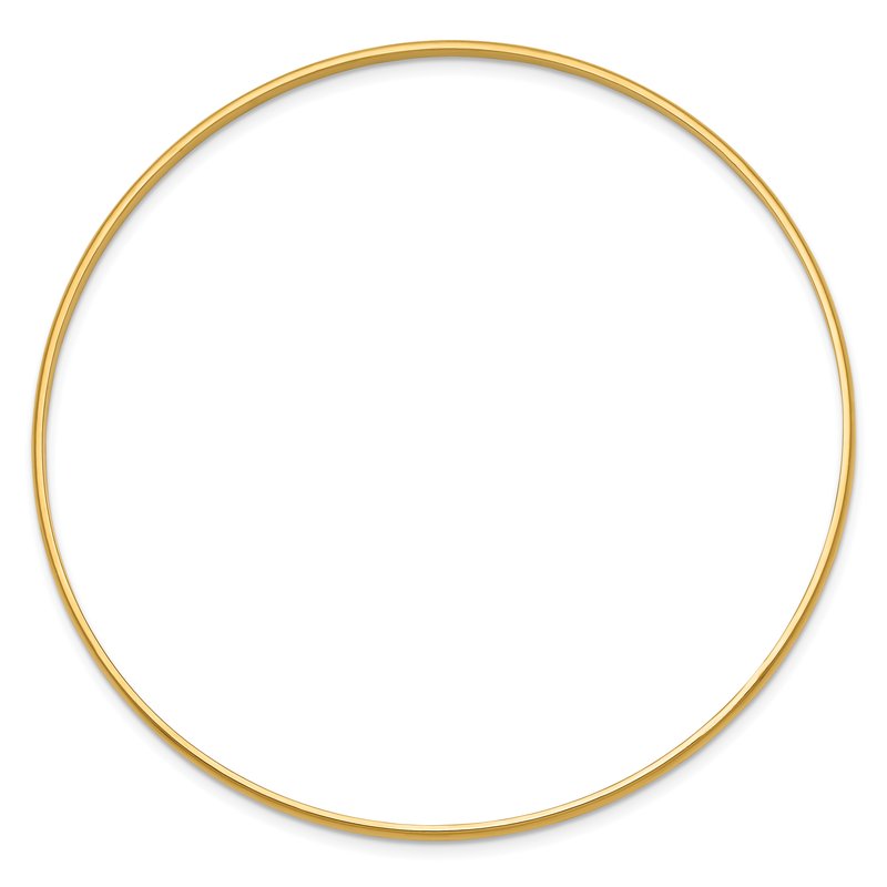 14k 2mm Solid Polished Half-Round Slip-On Round Bangle Bracelet